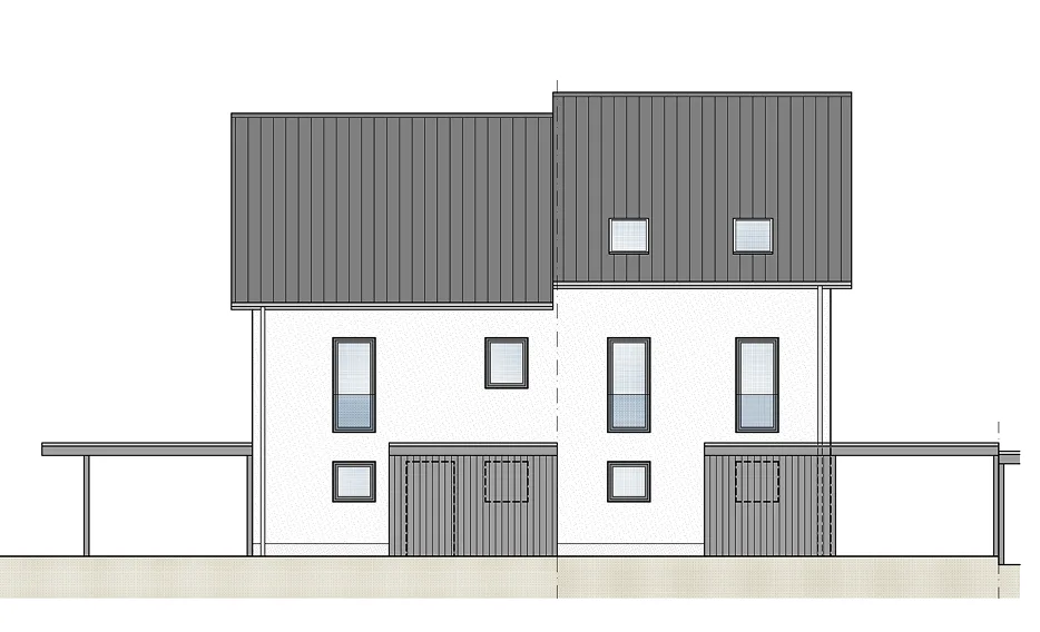 Designelement - Zeigt die Skizze eines Hauses